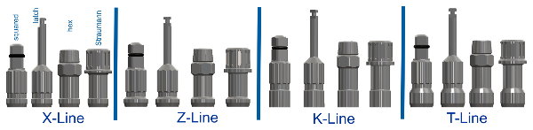 Titanmagnetics Ratscheneinsätze, spezielle Eindrehwerkzeuge, für verschiedenen Ratschen für alle Produktlinien erhältlich